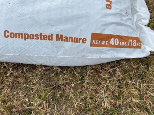 bag of compost with manure