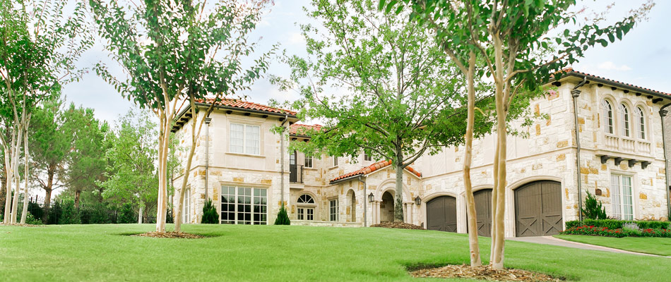 Serviced lawn for home in Flower Mound, TX.
